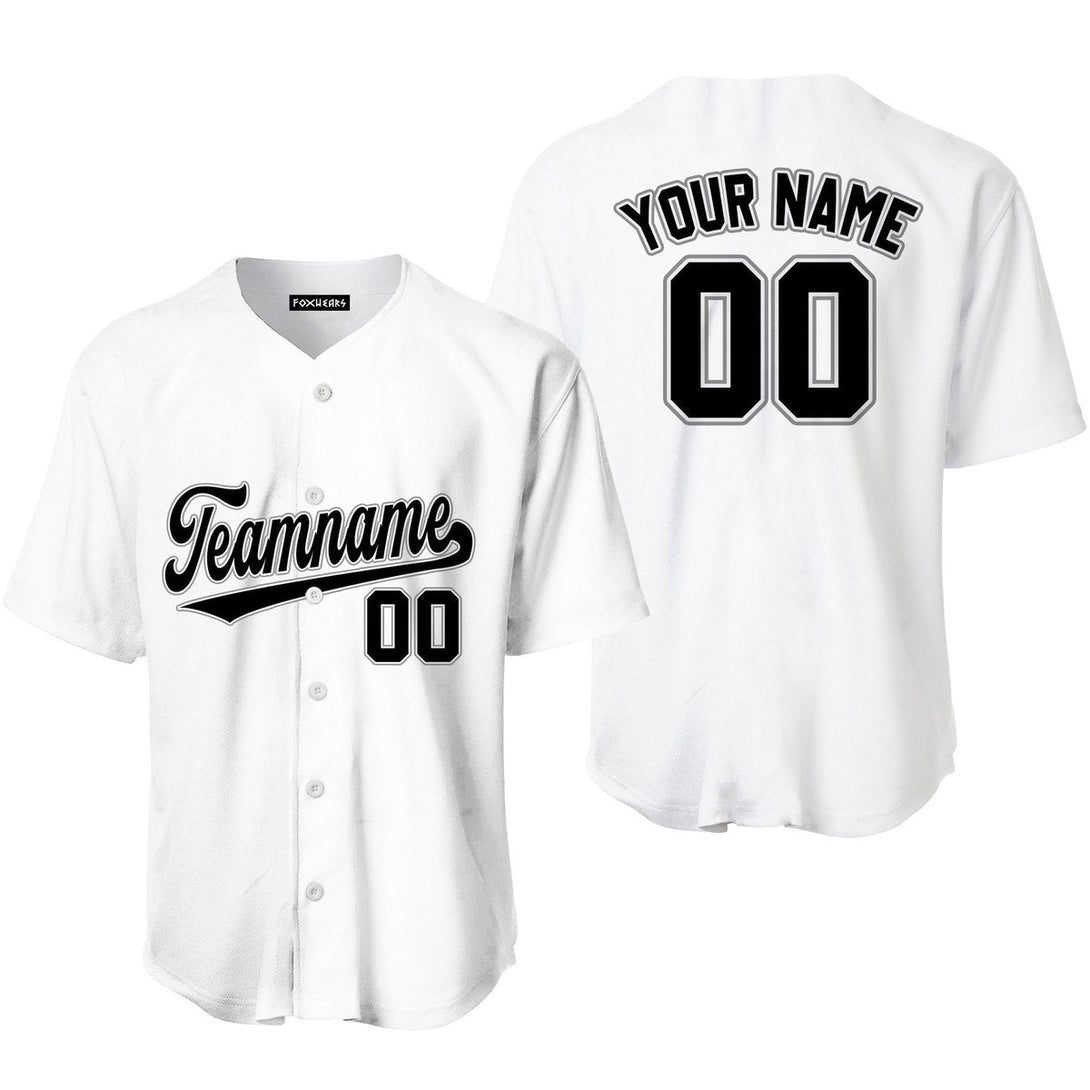 Custom White Black Custom Baseball Jerseys For Men & Women