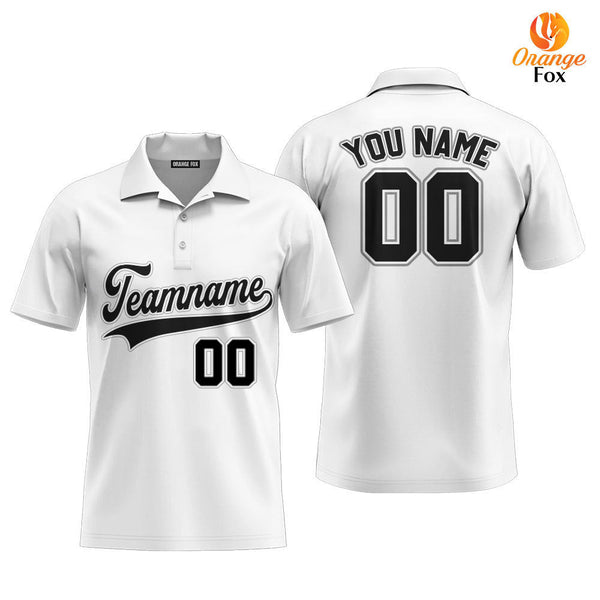 Custom White Black Custom Polo Shirt For Men