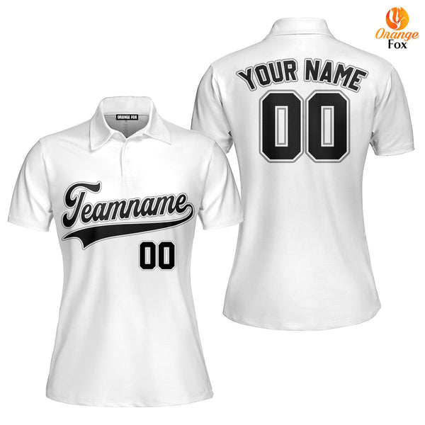 Custom White Black Custom Polo Shirt For Women