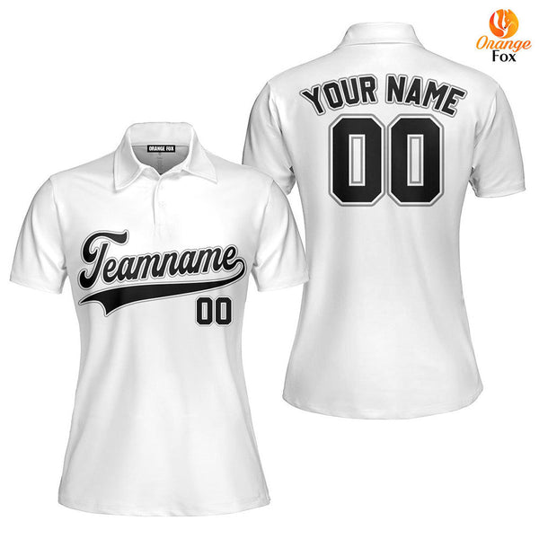 Custom White Black Custom Polo Shirt For Women