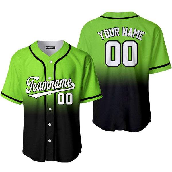 Custom White Black Neon Green Fade Fashion Baseball Jerseys For Men & Women