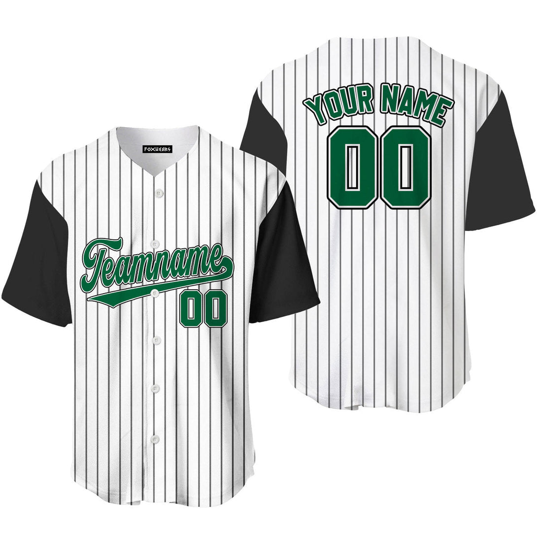 Custom White Black Raglan Green Black Baseball Jerseys For Men & Women