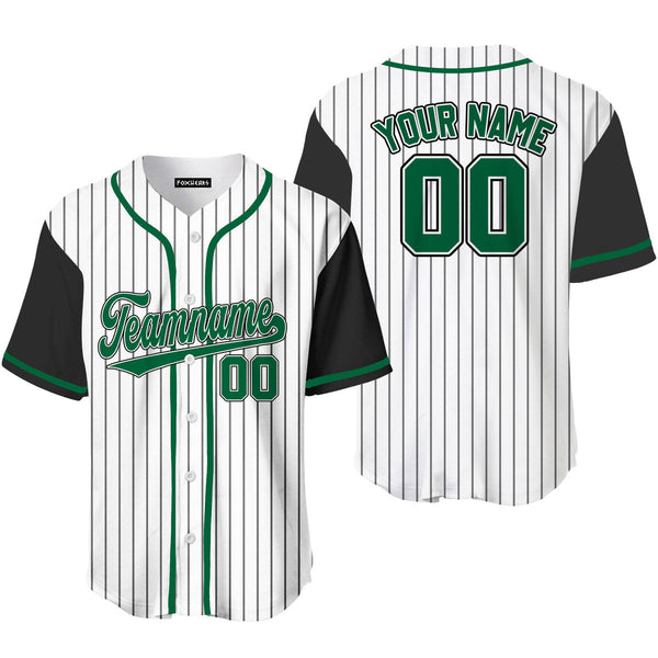 Custom White Black Raglan Green Black Baseball Jerseys For Men & Women