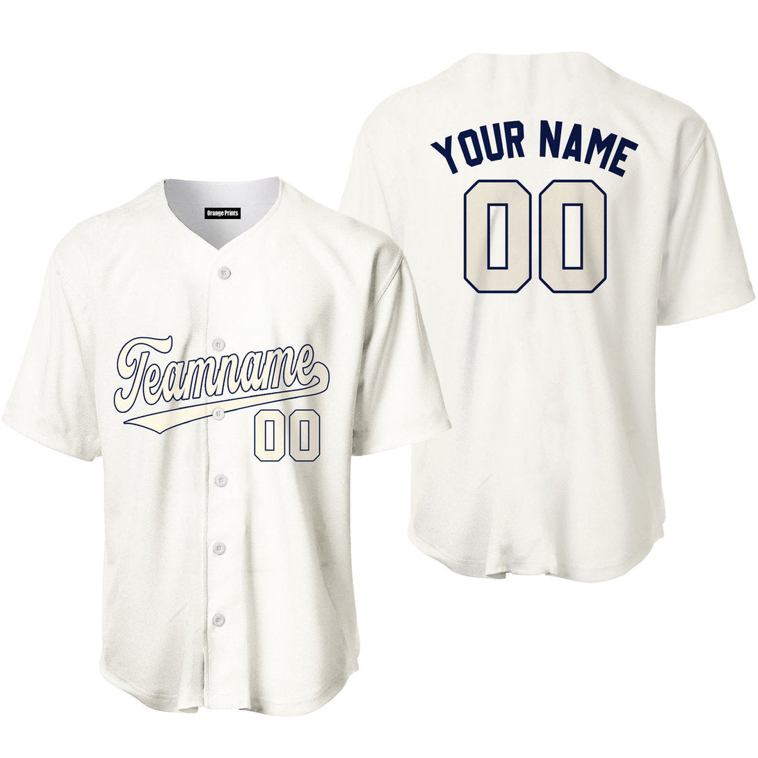 Custom White Blue Cream Baseball Jerseys For Men & Women