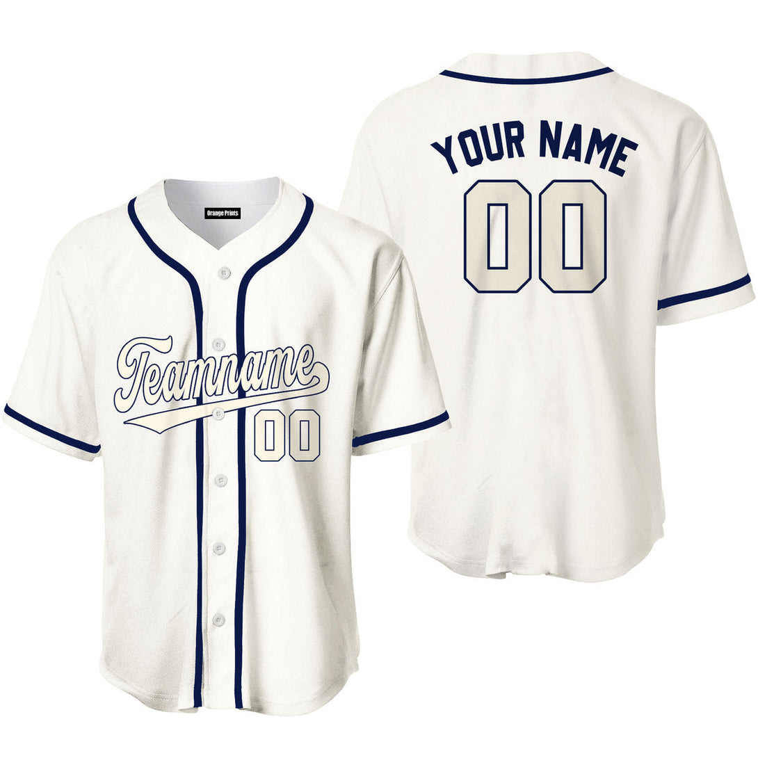 Custom White Blue Cream Baseball Jerseys For Men & Women