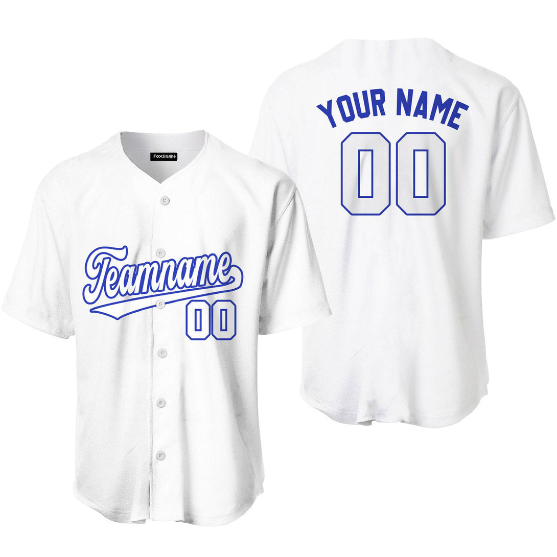 Custom White Blue Custom Baseball Jerseys For Men & Women