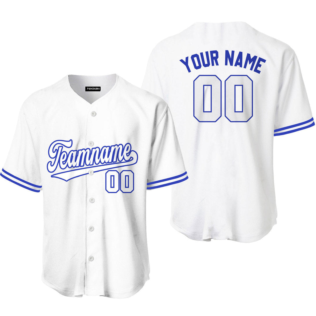 Custom White Blue Custom Baseball Jerseys For Men & Women