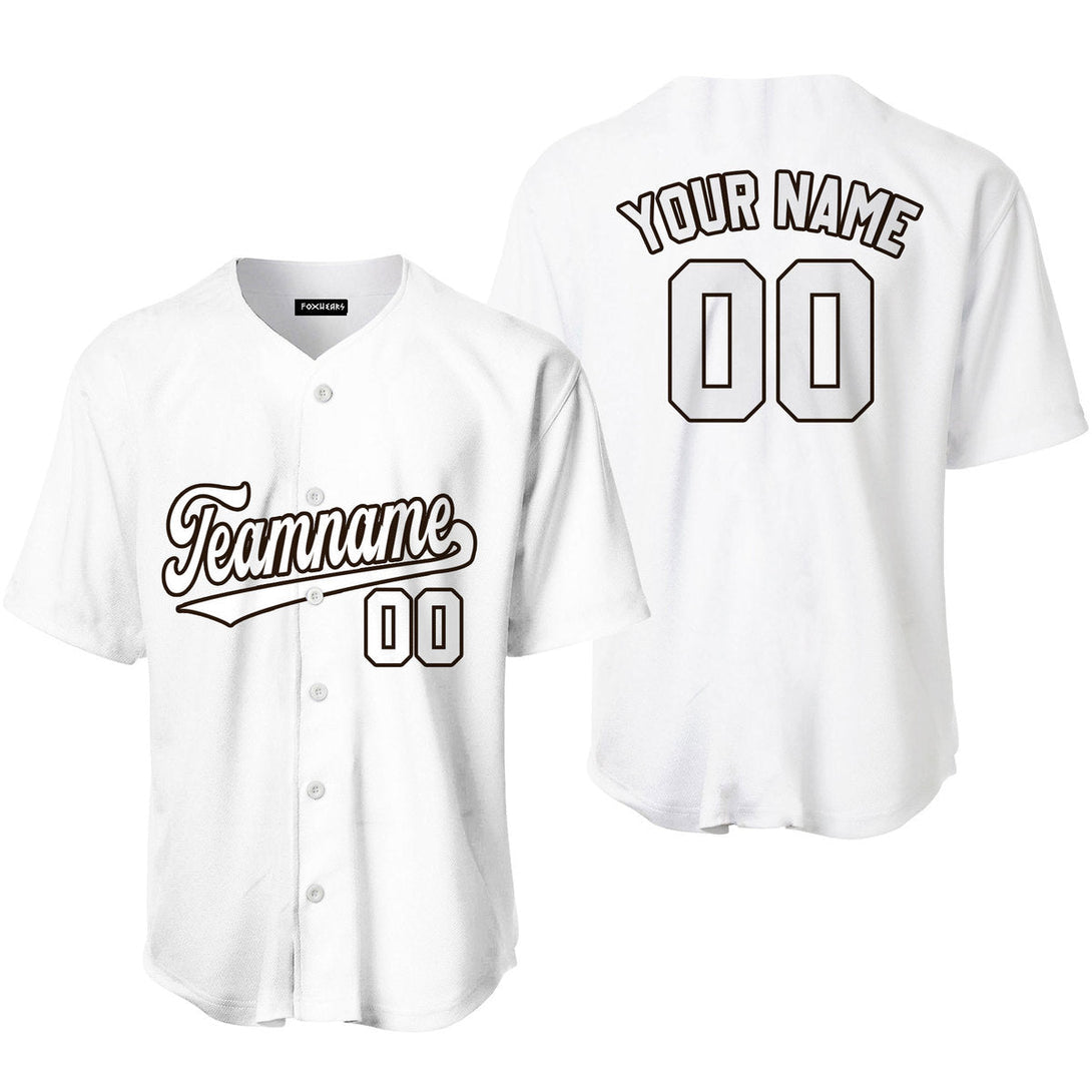 Custom White Brown Custom Baseball Jerseys For Men & Women