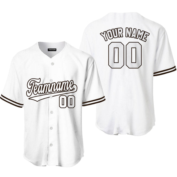 Custom White Brown Custom Baseball Jerseys For Men & Women