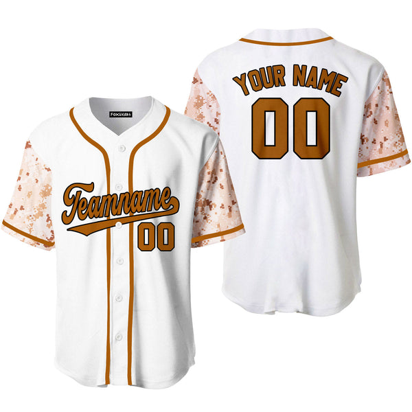 Custom White Camo Raglan Brown Black Baseball Jerseys For Men & Women