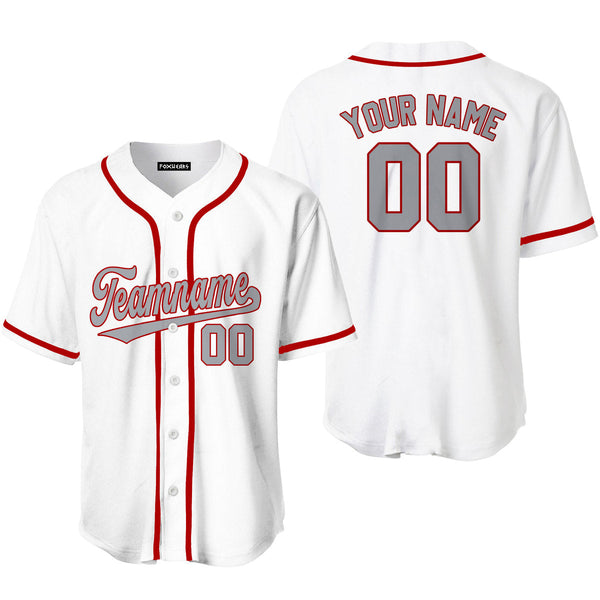 Custom White Gray Crimson Custom Baseball Jerseys For Men & Women