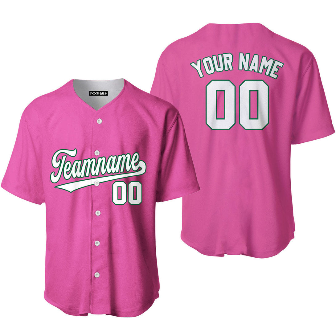 Custom White Green And Pink Custom Baseball Jerseys For Men & Women