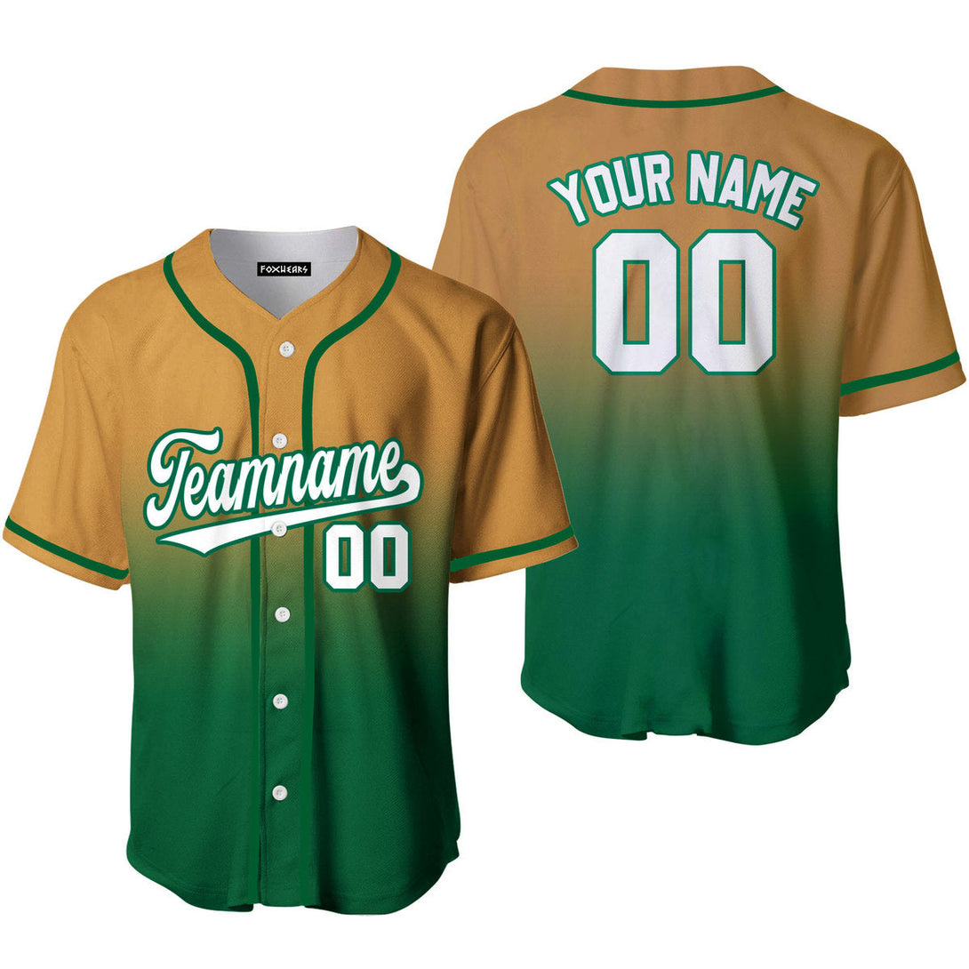 Custom White Kelly Green Brown Fade Fashion Baseball Jerseys For Men & Women