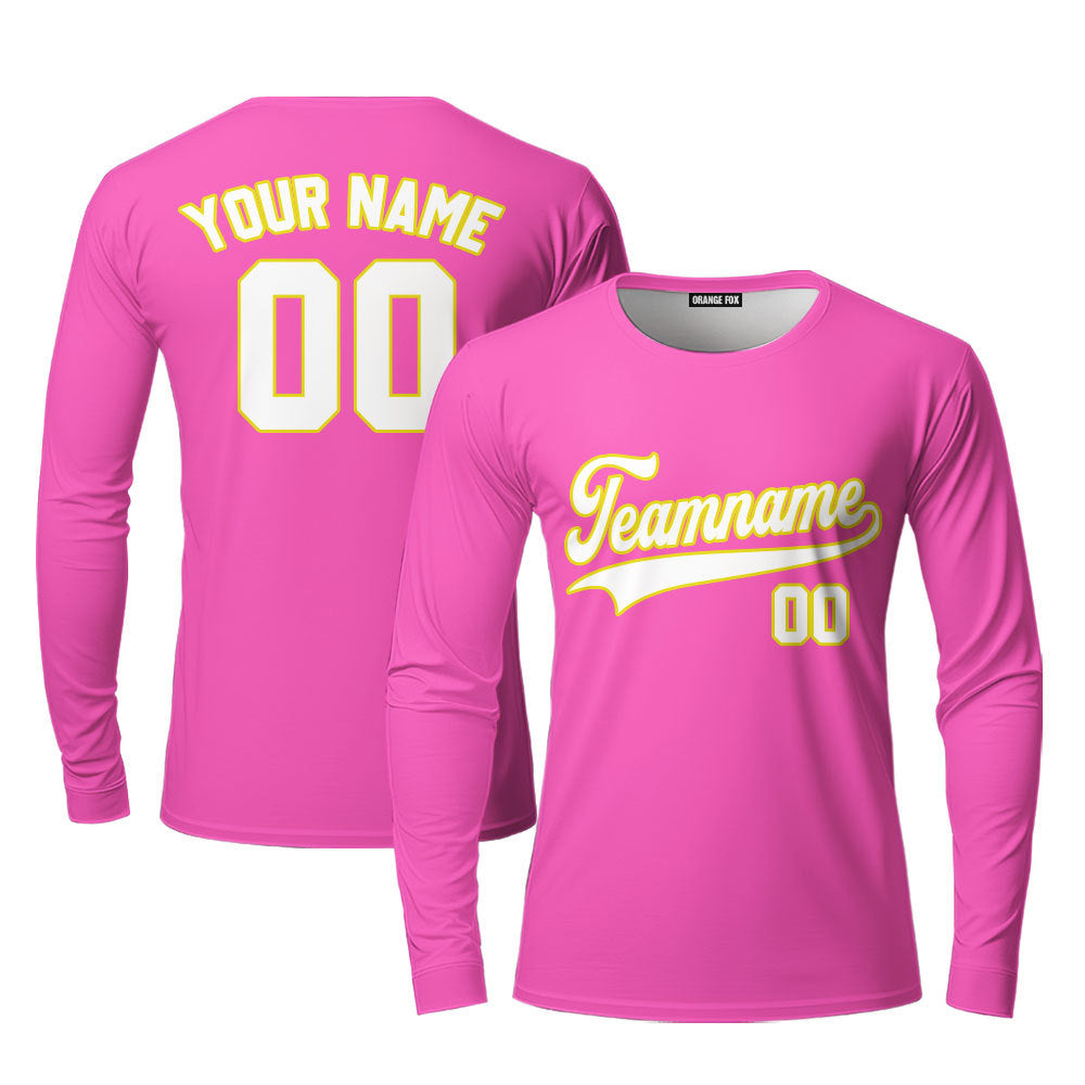 Custom White Neon Green And Pink Custom Long Sleeve T-Shirt For Men & Women