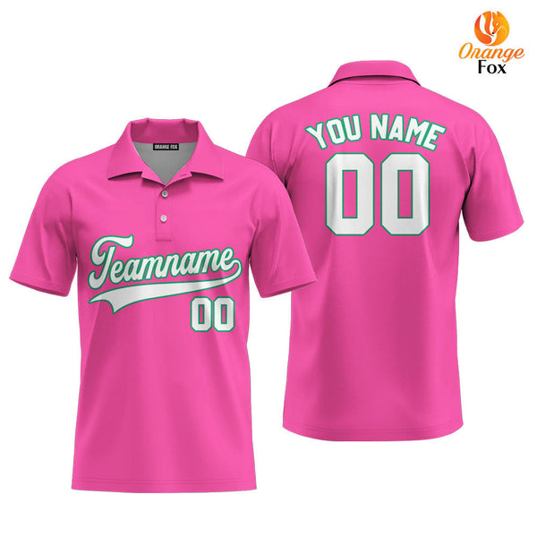 Custom White Neon Green And Pink Custom Polo Shirt For Men