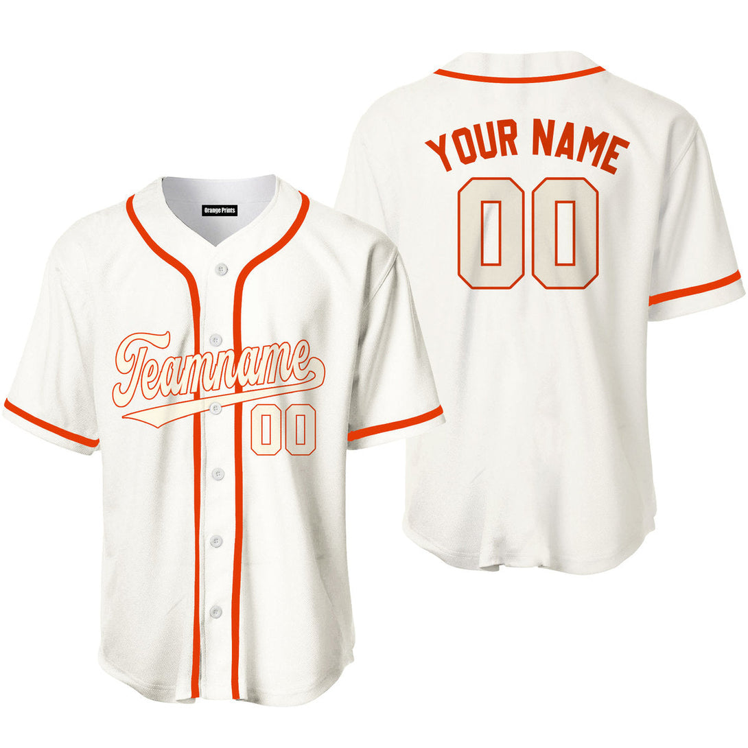 Custom White Orange Cream Baseball Jerseys For Men & Women