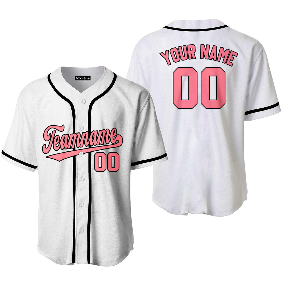 Custom White Pink Black Custom Baseball Jerseys For Men & Women