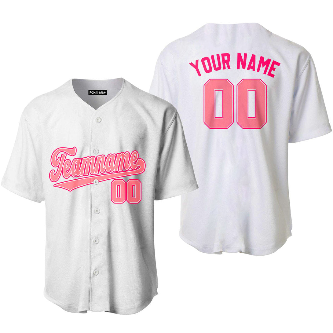 Custom White Pink Custom Baseball Jerseys For Men & Women