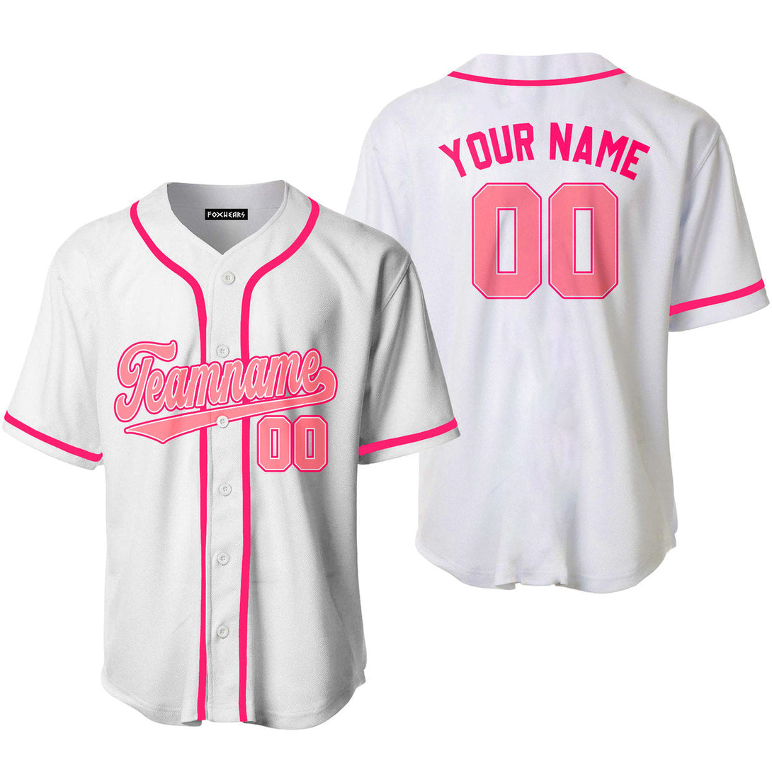 Custom White Pink Custom Baseball Jerseys For Men & Women