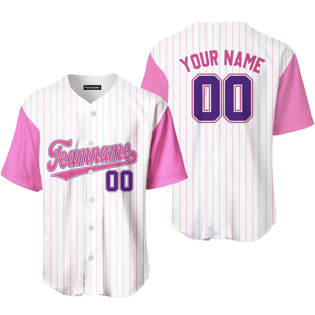 Custom White Pink Raglan Pink Purple Baseball Jerseys For Men & Women