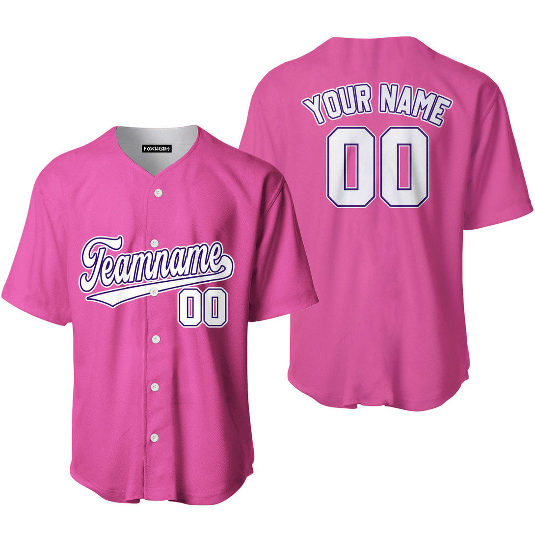 Custom White Purple And Pink Custom Baseball Jerseys For Men & Women