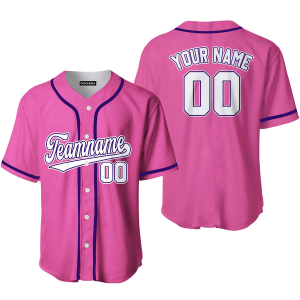 Custom White Purple And Pink Custom Baseball Jerseys For Men & Women