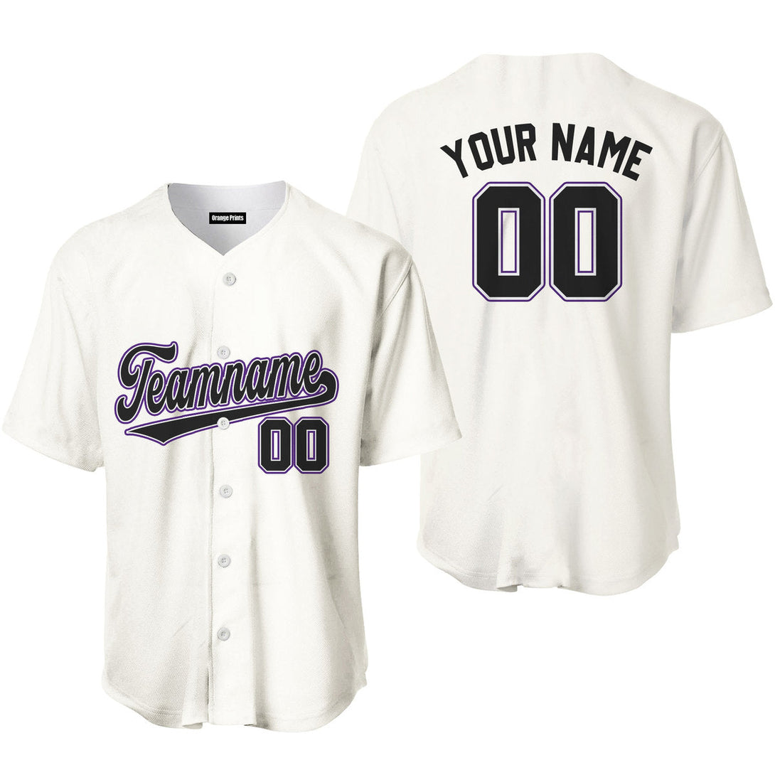 Custom White Purple Black Baseball Jerseys For Men & Women