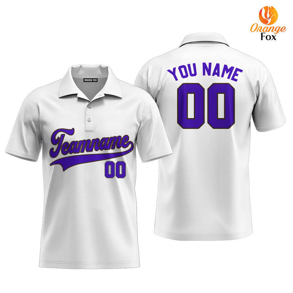 Custom White Purple-Brown Custom Polo Shirt For Men