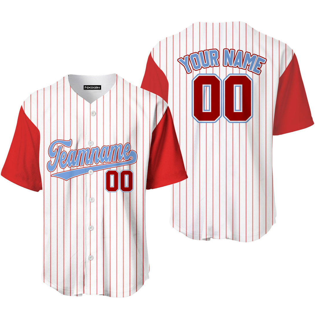 Custom White Red Raglan Blue Red Baseball Jerseys For Men & Women