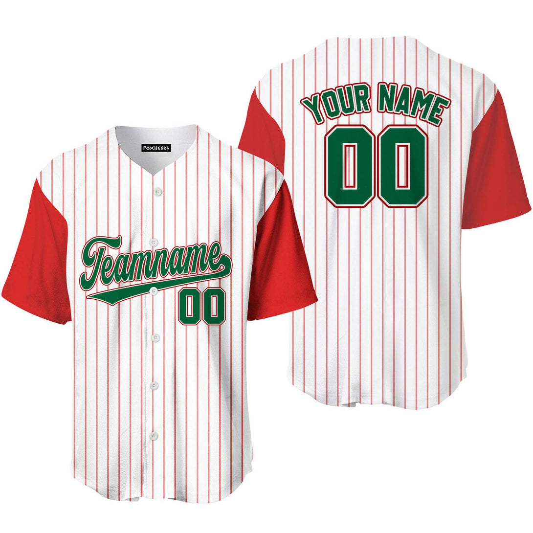 Custom White Red Raglan Green Red Baseball Jerseys For Men & Women