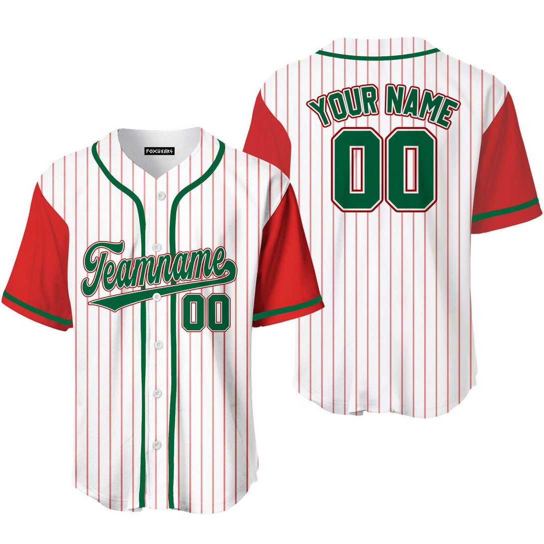 Custom White Red Raglan Green Red Baseball Jerseys For Men & Women