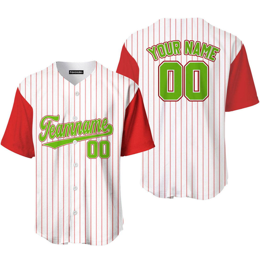 Custom White Red Raglan Kelly Green Red Baseball Jerseys For Men & Women