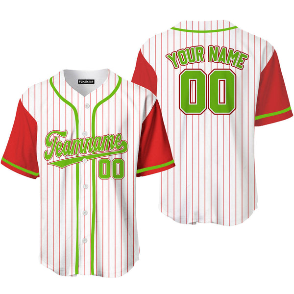 Custom White Red Raglan Kelly Green Red Baseball Jerseys For Men & Women