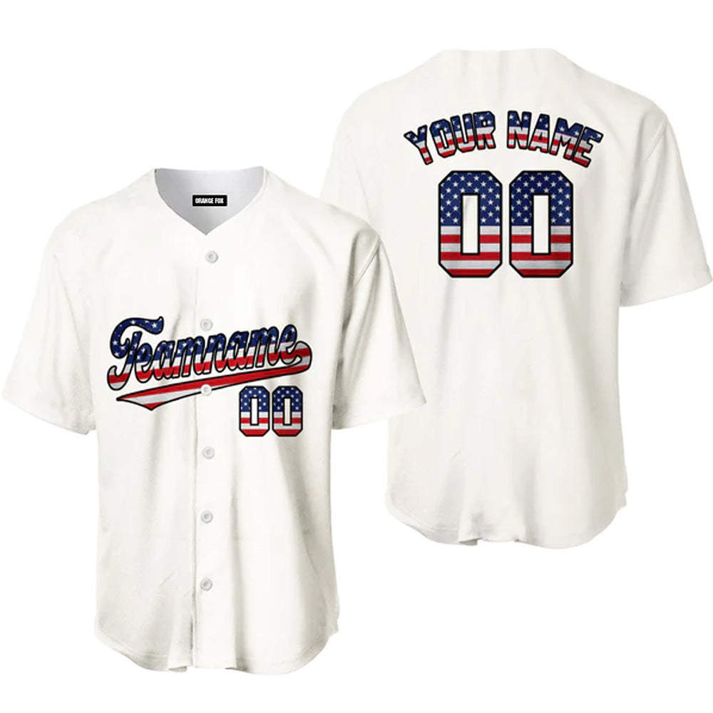 Custom White Retro American Custom Baseball Jerseys For Men & Women