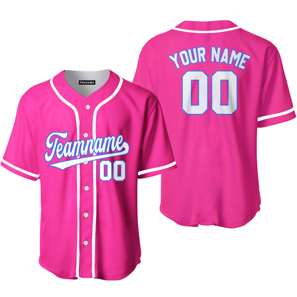 Custom White Royal And Pink Custom Baseball Jerseys For Men & Women