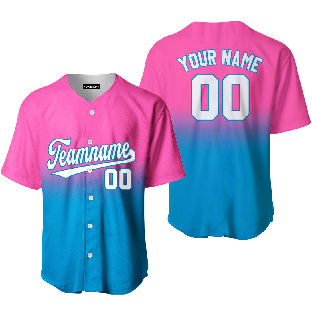 Custom White Royal Pink Fade Fashion Baseball Jerseys For Men & Women