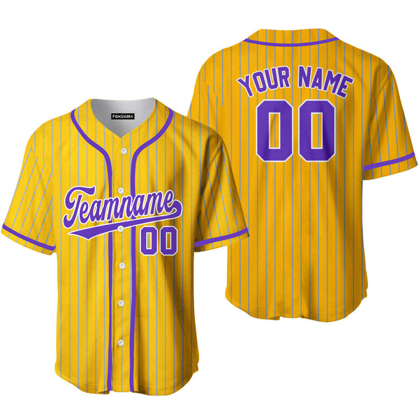 Custom Yellow Light Blue Pinstripe White Baseball Jerseys For Men & Women