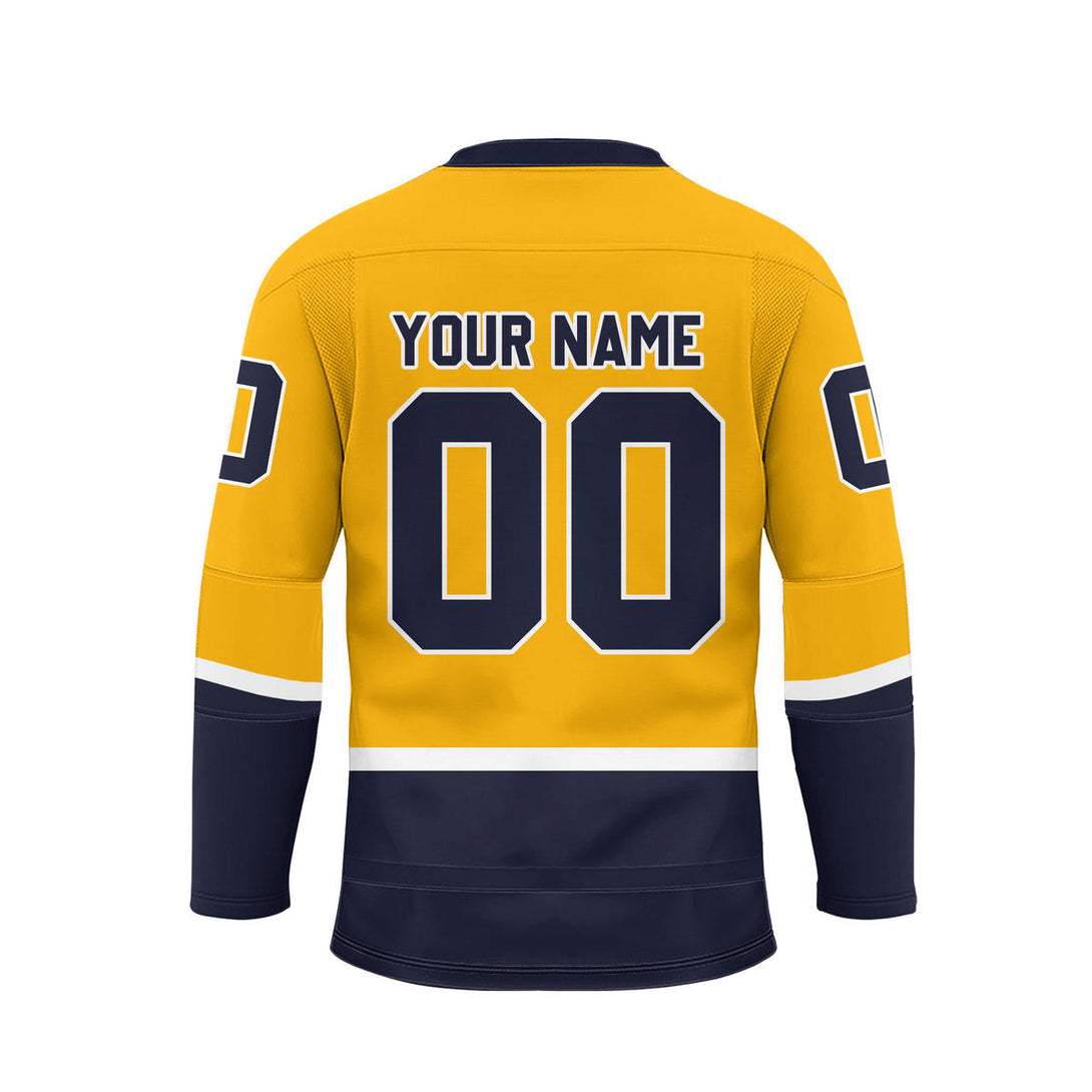 Custom Yellow Nashville Lace Neck Hockey Jersey For Men & Women