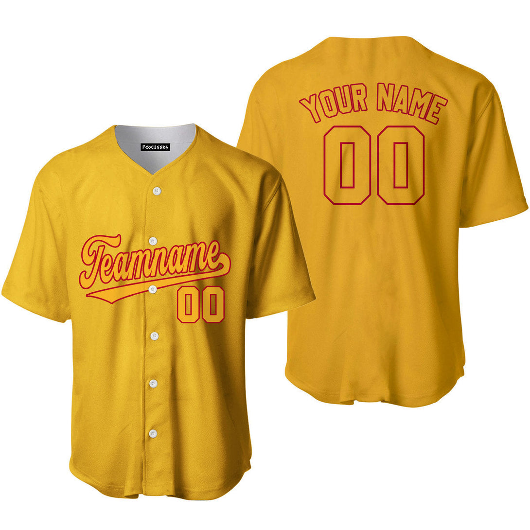 Custom Yellow Red And Gold Custom Baseball Jerseys For Men & Women