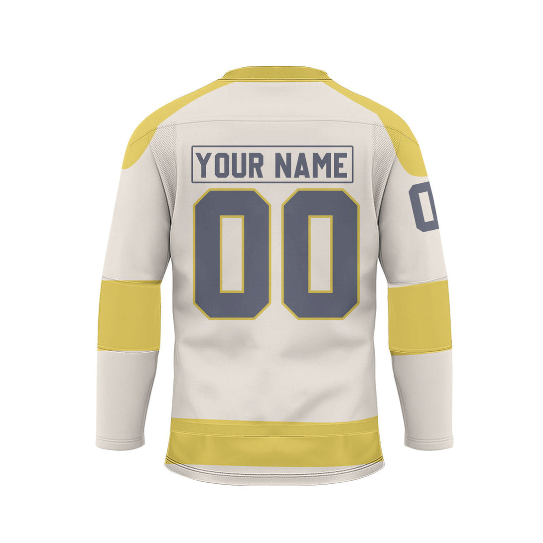 Custom Yellow Vegas Lace Neck Hockey Jersey For Men & Women