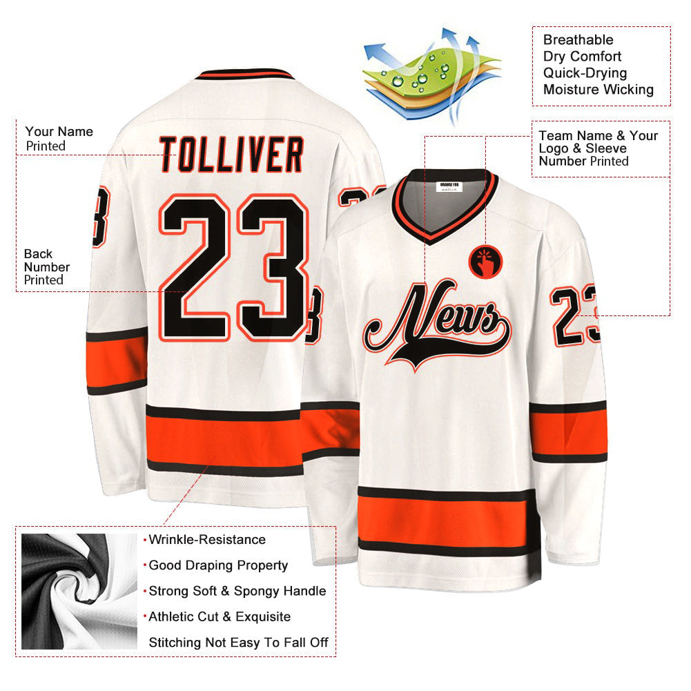 Custom White Red Black V Neck Hockey Jersey For Men & Women