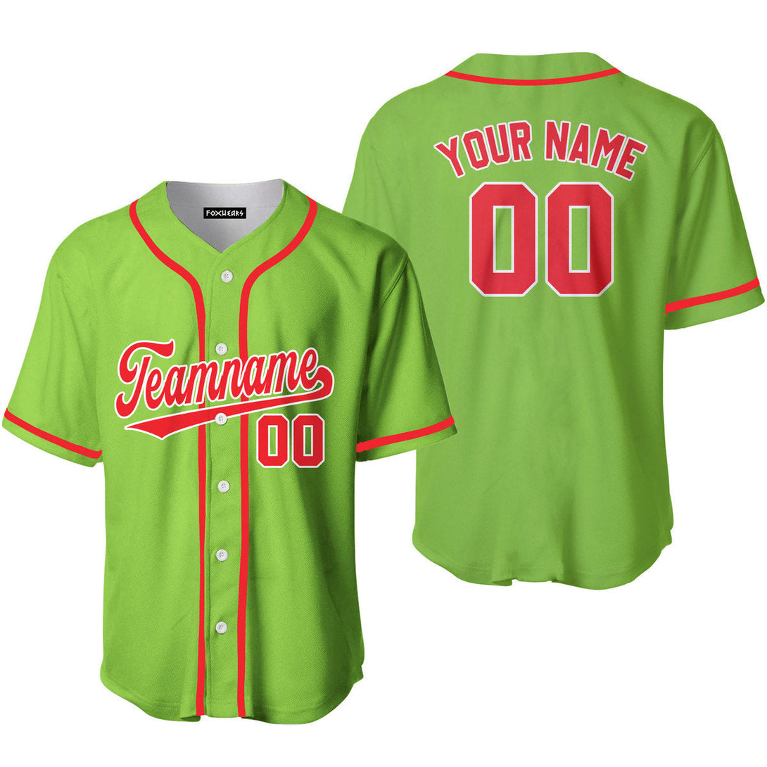 Cutsom Neon Green Red White Custom Baseball Jerseys For Men & Women