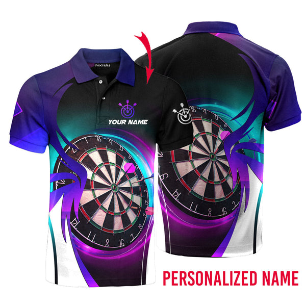 Dart Player Neon Galaxy Custom Name Polo Shirt For Men & Women PN1695
