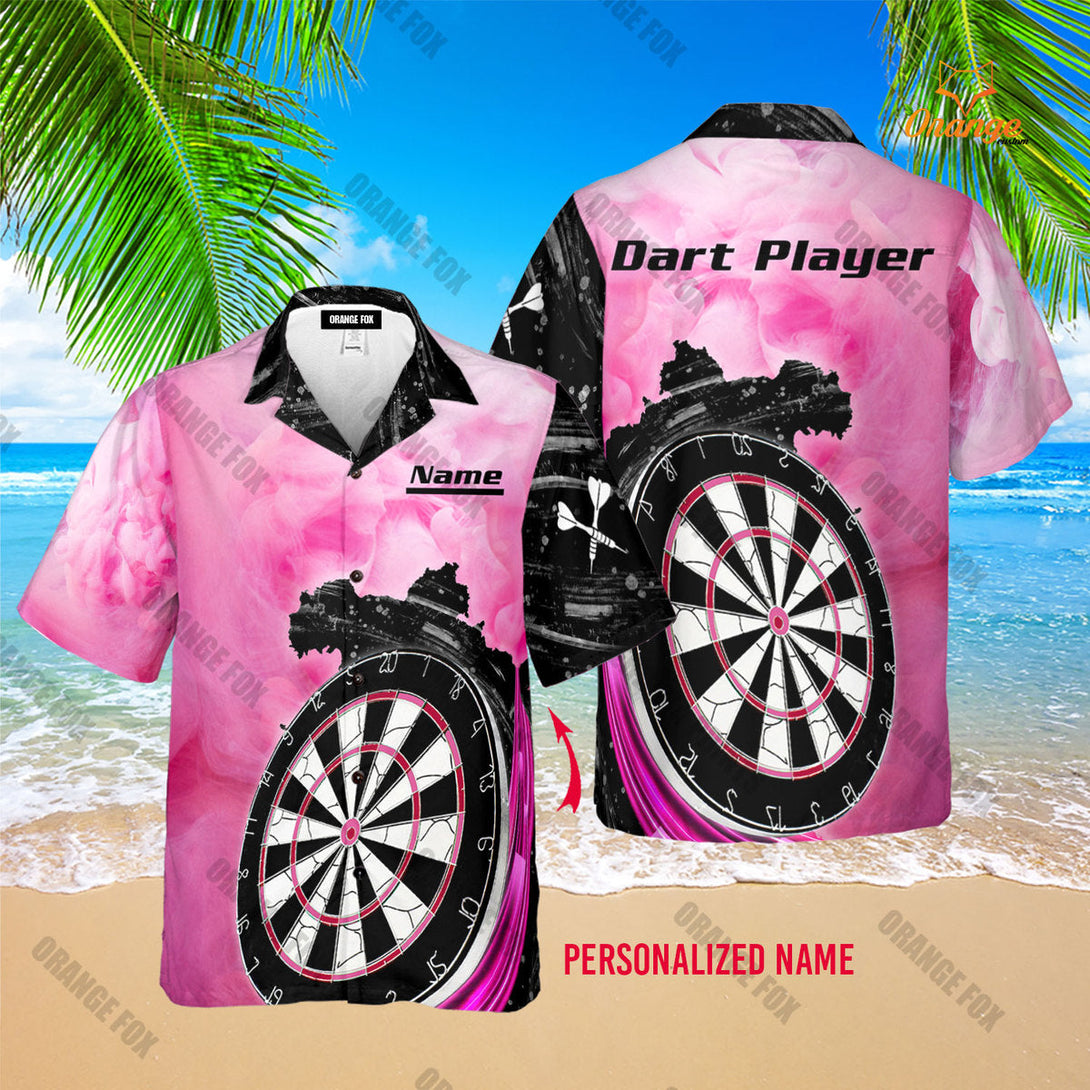 Dart Player Pink Custom Name Hawaiian Shirt For Men & Women
