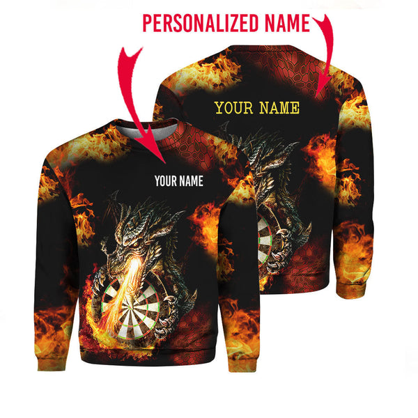 Darts Dragon Custom Name Crewneck Sweatshirt For Men & Women