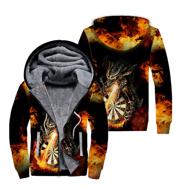 Darts Dragon Fleece Zip Hoodie For Men & Women