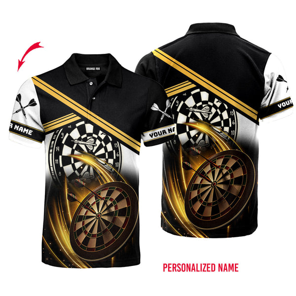 Darts Yellow Black Dart Boards Custom Name Polo Shirt For Men & Women PN1786