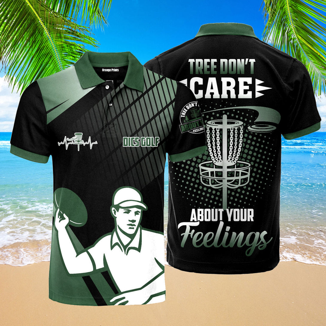 Disc Golf Tree Don't Care About Your Feelings Polo Shirt For Men