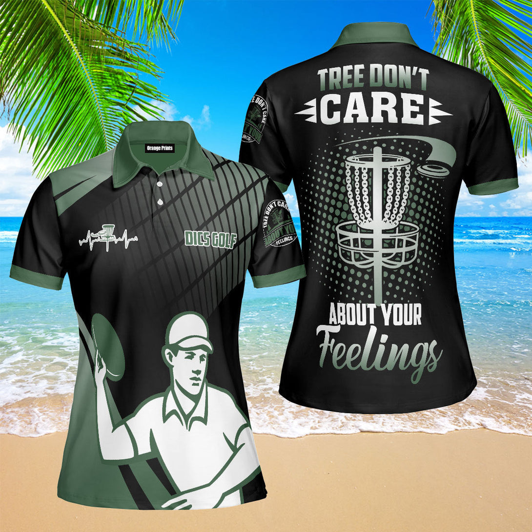 Disc Golf Tree Don't Care About Your Feelings Polo Shirt For Women