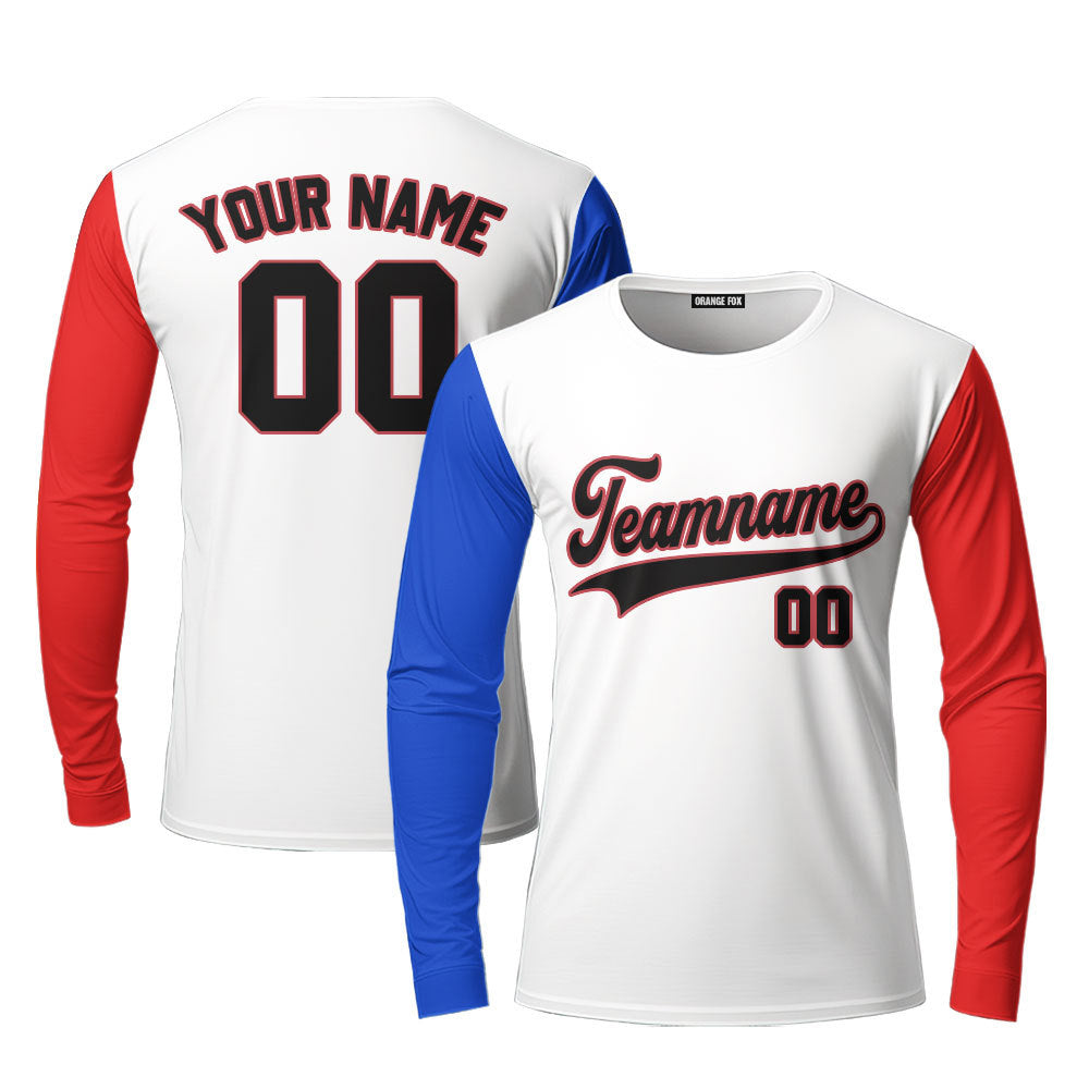 Dominicana Flag White Black Red Custom Long Sleeve T-Shirt For Men & Women